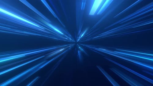 Animated Hyperspace Tunnel Blue Light Speed Effect