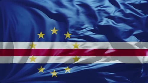 Cape Verde National Flag Waving Loop Animation
