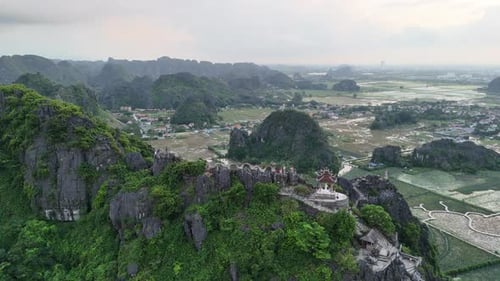 Hang Mua Mountain Ridge Overlooking Valley and Rice Paddies in Ninh Binh