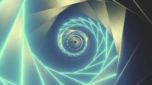 Abstract swirling light teal green fractal art design digital artwork glowing energy spiral vortex i