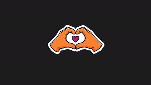 Hand-Drawn Heart Shape Gesture Animated Sticker