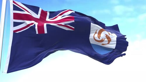Realistic Waving Anguilla Flag Animation