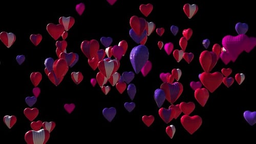 Floating Romantic Hearts Background Animation