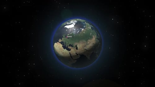 Earth Zoom From Space To Denmark