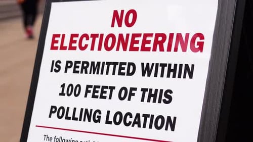No Electioneering Sign Outside of Polling Location