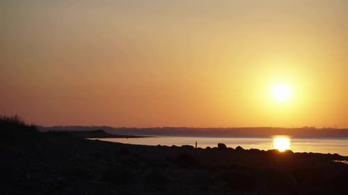 Beautiful sunset over sea in the southern hemisphere