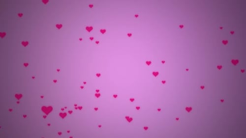 Floating Pink Hearts Particles Background Loop