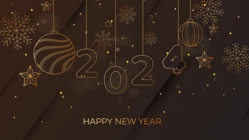 happy new year 2024 animation 4k