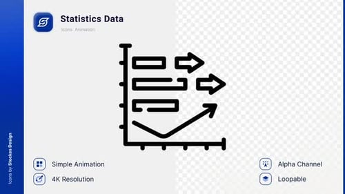 Animated Flat Design Statistics Data Icon Graph