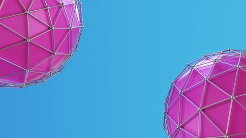 Fond de cadre d'objets géométriques sphériques colorés rotatifs