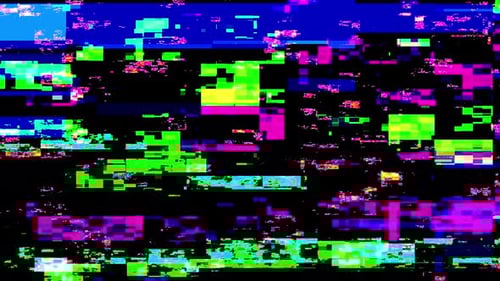 Fallo de pantalla realista multicolor abstracto 4K que parpadea