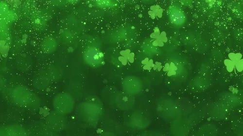 Abstract Smooth Motion Green Shiny Blurred Shamrock Clover for Happy St Patrick's Day Celebration