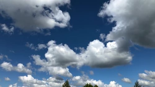 Clouds Moving Slowly Across the Sky in Daytime