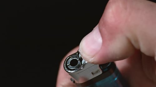 Lighter ignites in ultra slow motion captured with phantom flex 4k camera
