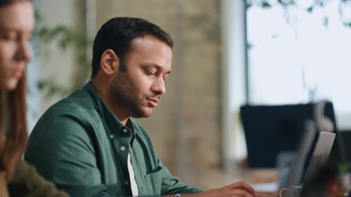 Company Colleagues Working Conference Room Close Up Multi Racial Corporate Team