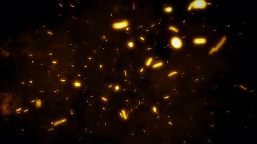 Flying Golden Particles Abstract Background Animation
