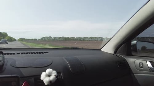 Driving inside the car POV on the Highway
