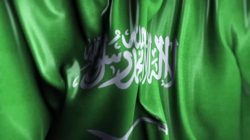 Realistic Waving Flag of Saudi Arabia Animation