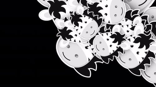 Cartoon zebra transition 4K Alpha channel