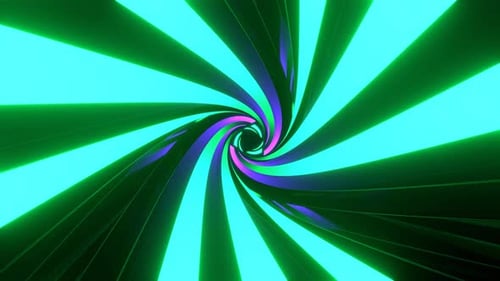 Purple And Turquoise Rotating Light In Triangular Tunnel Background Vj Loop In 4K