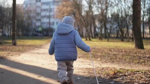 Happy Baby Child Outdoor Little Toddler Boy with Toy Car Having Fun on Walk in Park Baby Son Smiling