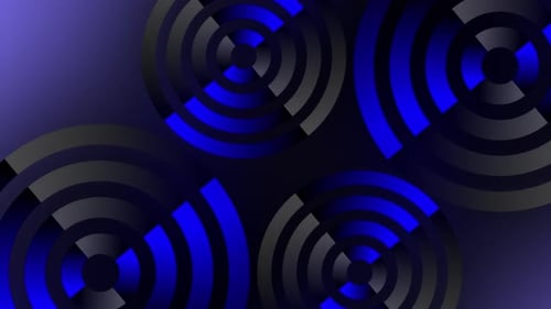 Abstract Geometric Rotating Blue Circles Background Loop