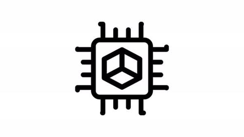 microchip line icon animation