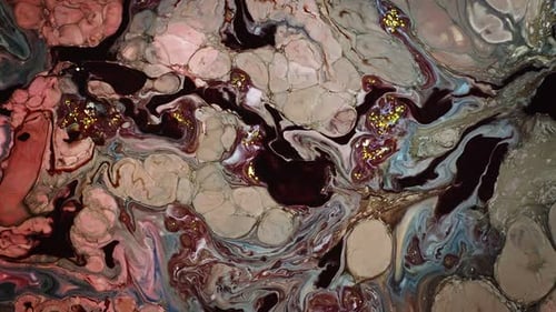 Abstract Swirling Colors with Gold Accents