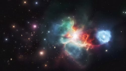 Universe Galaxies and Stars Flight Through Space to the Center of the Galaxy