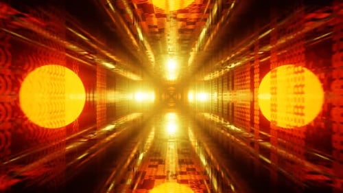 Yellow Tunnel Background VJ Loop