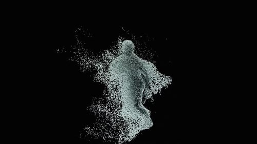 Liquid Human Figure Particle Dance Animation