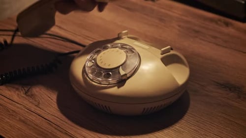 Dialing Emergency Phone Number 911 on an Old Rotary Landline Phone