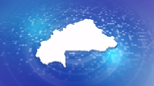 Digital Map Outline Reveal on Blue Grid Background