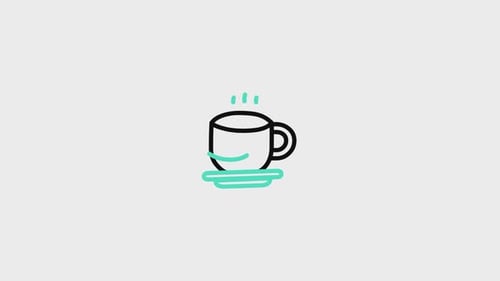 Animated Flat Design Steaming Coffee Cup Icon