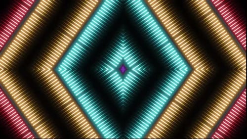 Abstract Geometric Neon Light Loop Background