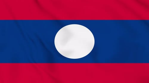 Waving Flag of Laos Seamless Loop Animation