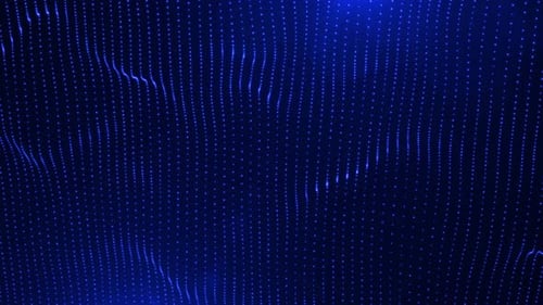 Abstract Blue Digital Wave of Glowing Particles Background