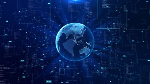 Futuristic Global network map. technology tech. planet Earth. world network connection. Worldwide bu