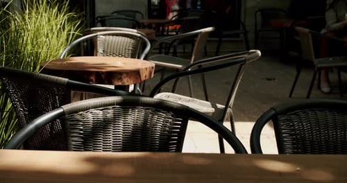 Modern Terrace Empty Restaurant