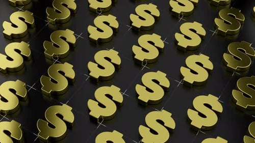 Golden Dollar Signs Repeating Background Animation