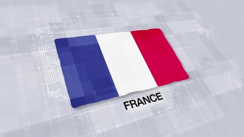 France Flag Presentation Displayed On Modern Clean White Background