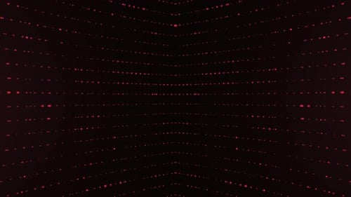 Futuristic Glowing Red Dots Grid Abstract Motion Background
