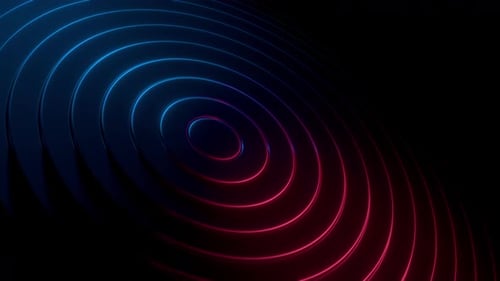 Dynamic Neon Concentric Circles Loop Background