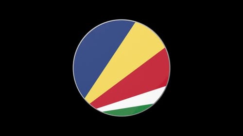 Seychelles Flag 3D Spinning Emblem Animation