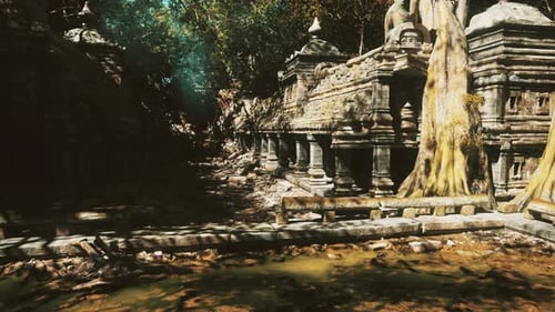 Serene Archaeological Setting Surrounded By Natural Elements
