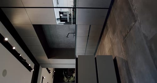 Modern Kitchen Interior With Dark Grey Cabinetry