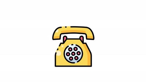 Yellow rotary phone ringing animation