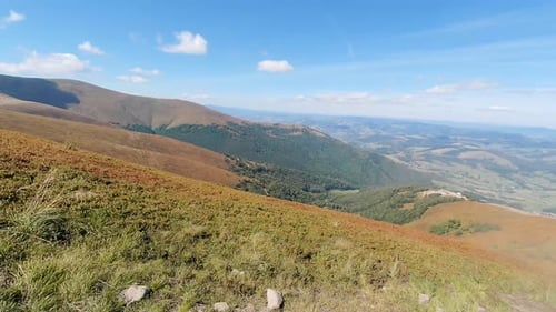 Beautiful Landscape in the Peak Carpathians Mountains on Sunny Day