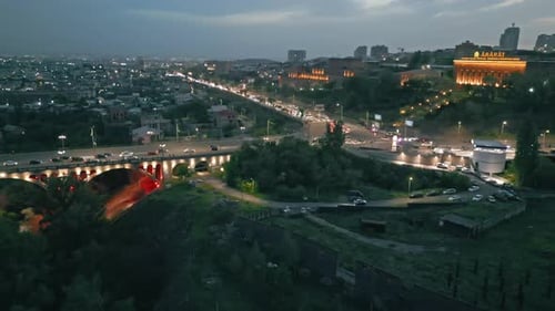 night view of the city of yerevan