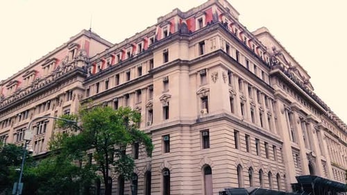 Palace of justice side view historic buildings of Buenos Aires city Argentina, law offices historic